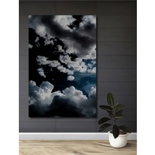Teona Ahşap Gızemlı Bulutlar Yağlı Boya Görünümlü Ahşap Dekoratif Tablo Dikdörtgen Tablo