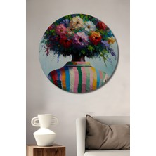 Teona Ahşap Bahar Rüyası Yağlı Boya Görünümlü Ahşap Dekoratif Tablo Yuvarlak Tablo