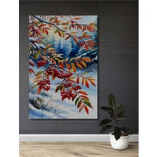 Teona Ahşap Kış Ortasında Kızıl Reyhan Sulu Boya Görünümlü Dekoratif Ahşap Tablo Dikdörtgen Tablo