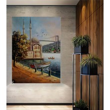Teona Ahşap Istanbul Ortaköy Camii Yağlı Boya Görünümlü Ahşap Dekoratif Tablo Dikdörtgen Tablo
