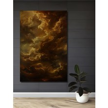 Teona Ahşap Altın Rüzgar Yağlı Boya Görünümlü Ahşap Dekoratif Tablo Dikdörtgen Tablo