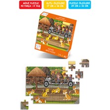 Çılgın Zeka Safari Gezisi Mini Puzzle 40 Parça 3-7 Yaş Çocuk Puzzle Yapboz