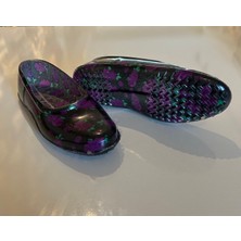 Karışık Desenli Çiçekli Kadın Lastik Bağ Bahçe ve Iş Ayakkabısı