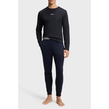 Boss Logolu Pamuklu Regular Fit Bisiklet Yaka Uzun Kollu Pijama Takımı Erkek Pijama 50550547 402