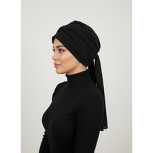 ELYSIANfidan Nova Bandana Siyah Hazır Türban Tesettür Bone