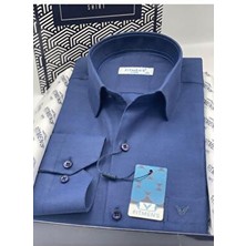Fitmens Klasik Uzun Kol Oxford Hediye Kutulu Kolay Ütülenebilir Erkek Gömlek FS-001254 - Lacivert Saks Mavi