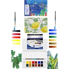 Alex Schoeller Art Suluboya Defteri 300GR A5 12 Yaprak Daler Rowney Aquafine Sulu Boya Set