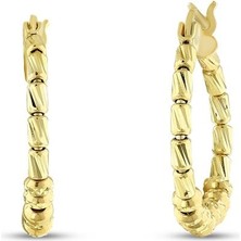 Assos Pırlanta Dorika Toplu Altın Halka Küpe - 14K