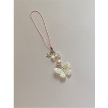 Pearly Butterfly Y2K Fairycore Coquette Telefon Charmı