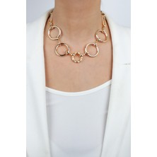 Liveyn Design Halka Tasarım Gold Renk Kolye