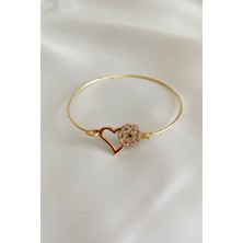 Liveyn Design Kalp ve Kar Tanesi Figürlü Kelepçe Bileklik