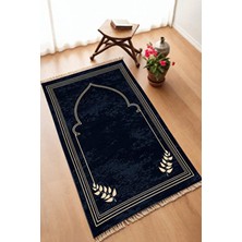 Aymira Home Dekoratif Dijital Baskılı Lacivert Kaymaz Taban Seccade Namazlık 75X120