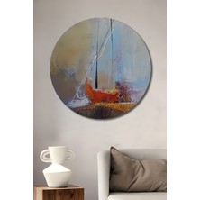 Teona Ahşap Batan Gemideki Umut Yağlı Boya Görünümlü Ahşap Dekoratif Tablo Yuvarlak Tablo