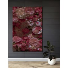 Teona Ahşap Romantik Çiçek Bahçesi Yağlı Boya Görünümlü Dekoratif Ahşap Tablo Dikdörtgen Tablo