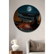 Teona Ahşap Çöl Gezgininin Ay Işığı Altındaki Gece Manzarası Ahşap Tablo Yağlı Boya Görünümlü Sanat Eseri