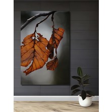 Teona Ahşap Sonbahar Yaprakları Yağlı Boya Görünümlü Ahşap Dekoratif Tablo Dikdörtgen Tablo