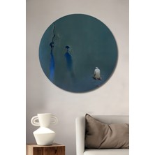 Teona Ahşap Manevi Anlamlar Taşıyan Yağlı Boya Görünümlü Ahşap Dekoratif Tablo Yuvarlak Tablo