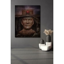 Teona Ahşap Anıtkabir Yağlı Boya Görünümlü Ahşap Tablo Atam Izinde Yağlı Boya Sanat Eseri Dikdörtgen Tablo