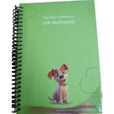 İleri Grup 17*24 80YAPRAK Kareli Cute Pets Sert Kapak Beyaz Defter
