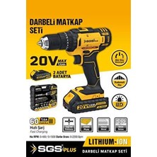 Sgs Plus SGS5248 Darbeli Akülü Matkap Seti Çift Akülü 20 Volt - 1.5 Amper