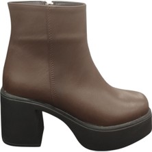 Ventes 914301Z 8 cm Platform Topuk Yandan Fermuarlı Içi Polarlı Günlük Kadın Bot