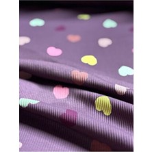 İki İplik Kalp Desenli Kaşkorse Kumaş - Esnek Ribana Doku (En: 100 Cm)