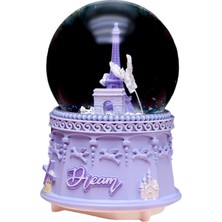 Keyfim Shop Paris Temal Orta Boy Işıklı Müzikli Kar Küresi
