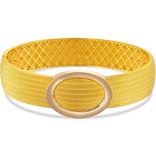 Assos Pırlanta Altın Tasarım Kelepçe Bilezik - 14K