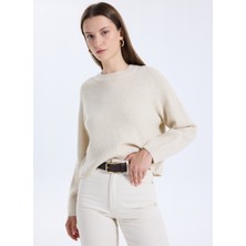 Vero Moda Bisiklet Yaka Normal Krem Kadın Kazak Vmbang Ls O-Neck Pullover Boo