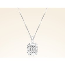 Pare Pırlanta 0,20 Karat Efektli Baget Pırlanta Kolye - PR01058