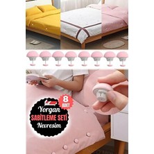  8 adet mantar yorgan tutucu klips seti - dayanıklı ve estetik çözüm yorgan kılıfı düzenleyici