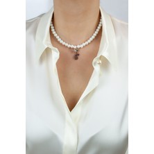 Liveyn Design Cam Inci Bronz Uçlu Kolye