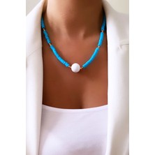 Liveyn Design Beyaz Uçlu Fimo Kolye