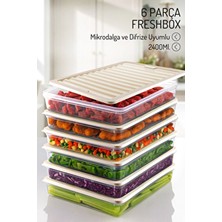 Nandy Home 6 Adet 2400ML. Freshbox Saklama Kabı Seti - Mikrodalga ve Difrize Uyumlu