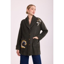 Missemramiss 4882 Alora Nakış Detaylı Angora Ceket