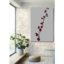 Teona Ahşap Kırmızı Gül Bahçesi Yağlı Boya Görünümlü Ahşap Dekoratif Tablo Dikdörtgen Tablo