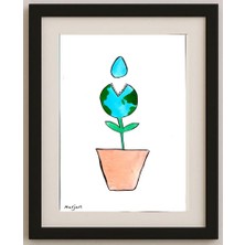 Karikatural Marjan Rezaie 29X21CM Orijinal Karikatür Tablo