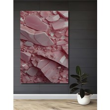 Teona Ahşap Pembe Kuvars Kristal Yığını Sulu Boya Görünümlü Modern Sanat Dekoratif Ahşap Tablo Dikdörtgen Tablo