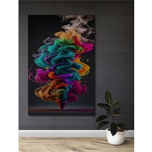 Teona Ahşap Renkli Duman Desenli Yağlı Boya Görünümlü Ahşap Dekoratif Tablo Dikdörtgen Tablo