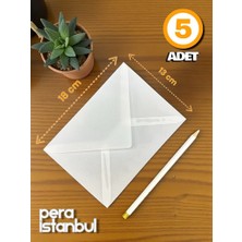 Pera İstanbul 5 Adet Aydınger Transparan Şeffaf Zarf Davetiye Lüks Tebrik Kartı Mektup Mühür Cüzdan