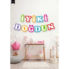 Alpjoy Iyi Ki Doğdun Harf Afiş -Makaron Renkler-
