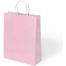 Alpjoy Büküm Saplı Kağıt Çanta Pembe 18X8X24 24 Lü