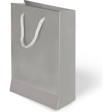 Alpjoy Mat Gümüş Karton Çanta 11X16X5 cm 24 Adet