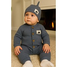 Mai Perla Güneş Armalı Bereli Düz Renk Tulum Bebek Takımı