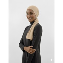 ELYSIANfidan Plise Bağlama Bej Hazır Türban Tesettür Bone