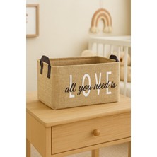 Luxway Home 2 No Love Kahverengi Katlanabilir Dekoratif Düzenleyici Sepet Çok Amaçlı Kullanım