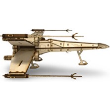 Algwood 588 Parça Star Wars X-Wing Ahşap Uzay Savaş Uçağı Maketi - 3D X-Wing Savaş Uçağı Ahşap Maket
