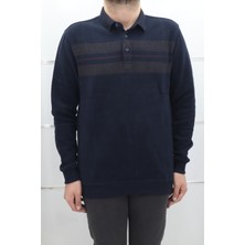 Santa Fistan Store Erkek Desenli Spor Kesim Normal Kalıp Polo Yaka Selanik Kumaşlı Kışlık Kazak