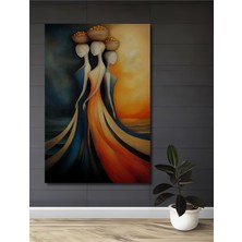 Teona Ahşap Afrikalı Kadınlar Yağlı Boya Görünümlü Ahşap Dekoratif Tablo Modern Sanat Eseri Dikdörtgen Tablo