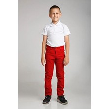 Belirtilmemiş Erkek Çocuk Likralı Kırmızı Pantolon
